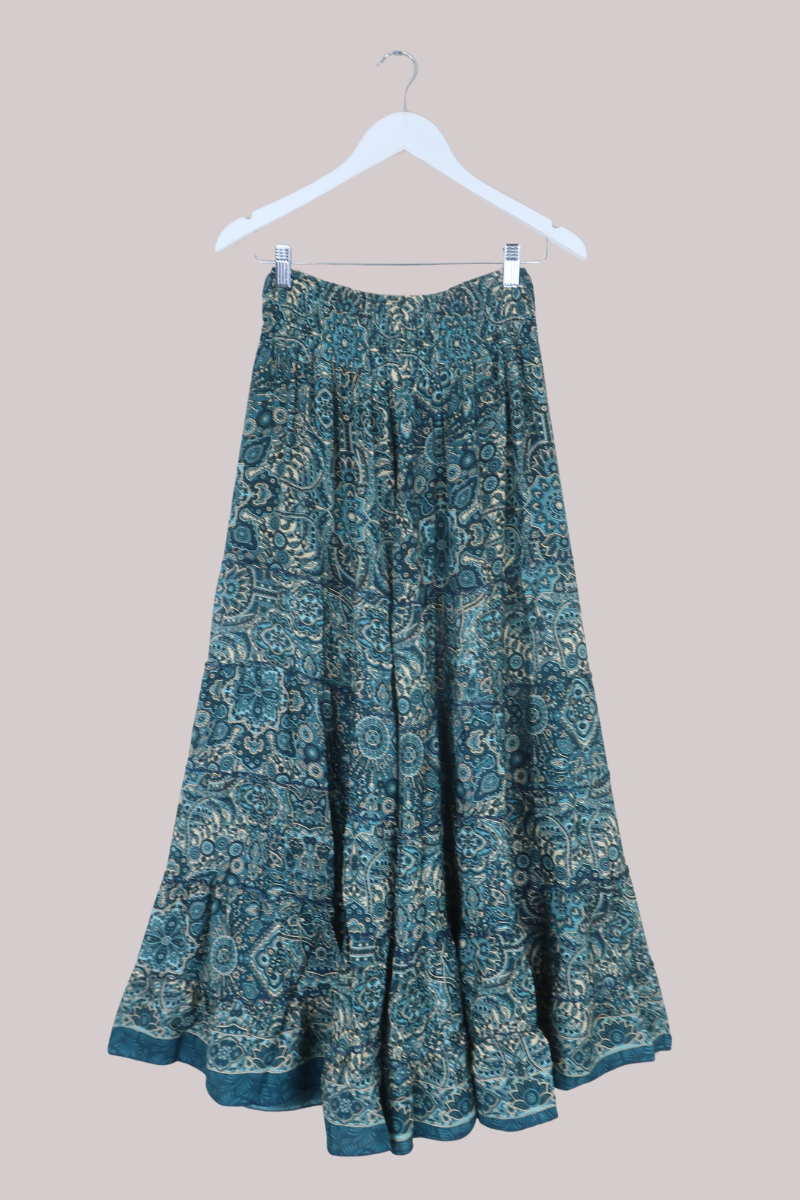 Maisie Maxi Skirt in Simone Blue Mandala