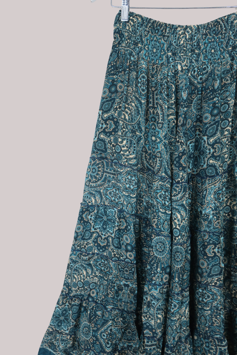 Maisie Maxi Skirt in Simone Blue Mandala