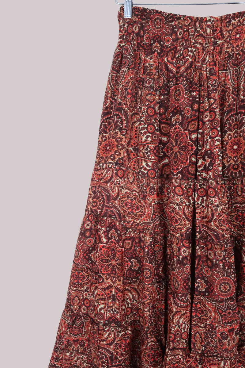 Maisie Maxi Skirt in Bowie Red Mandala