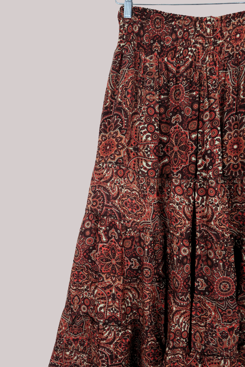 Maisie Maxi Skirt in Bowie Red Mandala