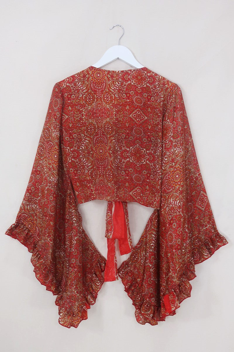 Venus Wrap Top in Ono Vermillion Mandala by all about audrey