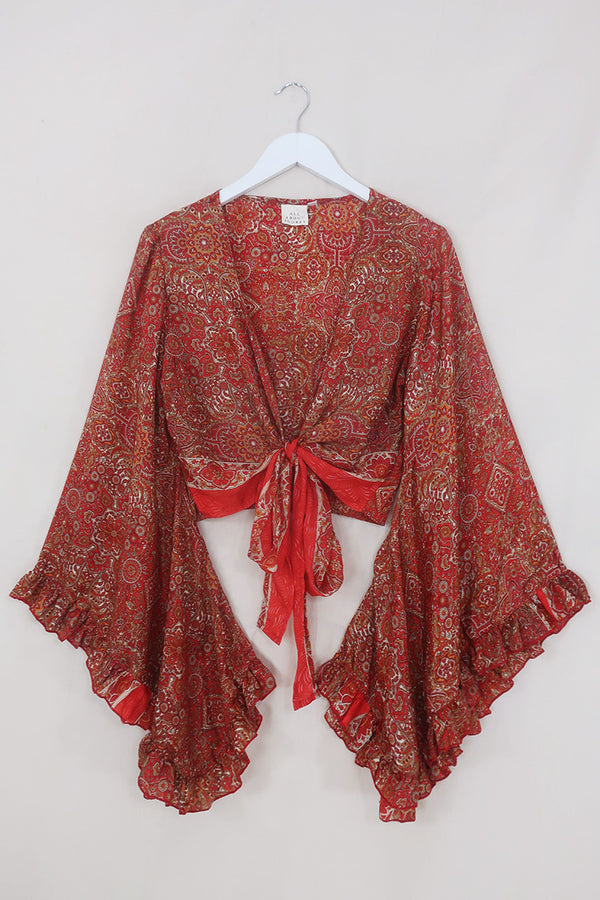 Venus Wrap Top in Ono Vermillion Mandala by all about audrey