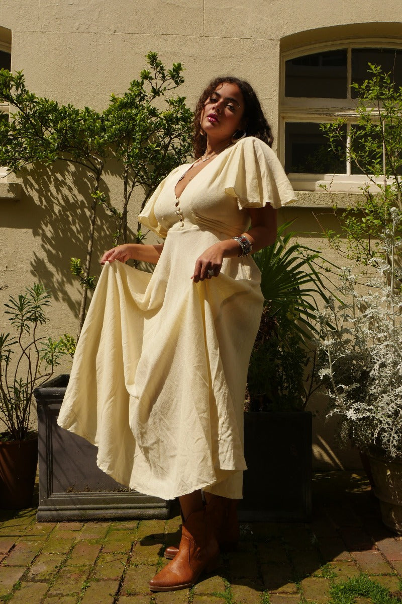 Margot Maxi Dress in Ivory White by All About Audrey