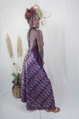 Athena Maxi Dress - Vintage Sari - Plum Purple & Lavender Paisley - XS to M/L By All About Audrey
