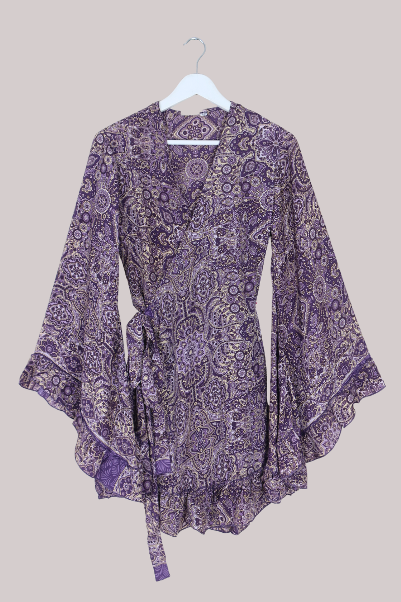 Venus Mini Wrap Dress in Joplin Purple Mandala