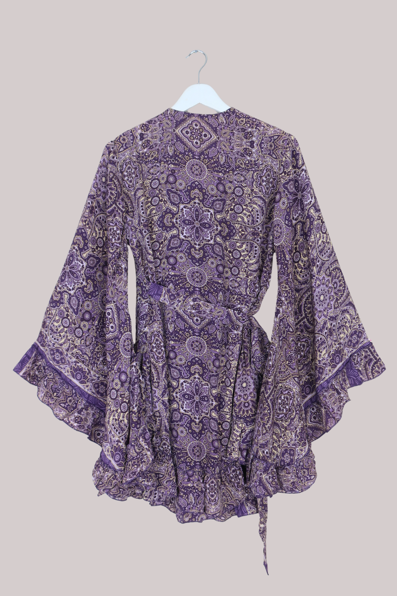 Venus Mini Wrap Dress in Joplin Purple Mandala