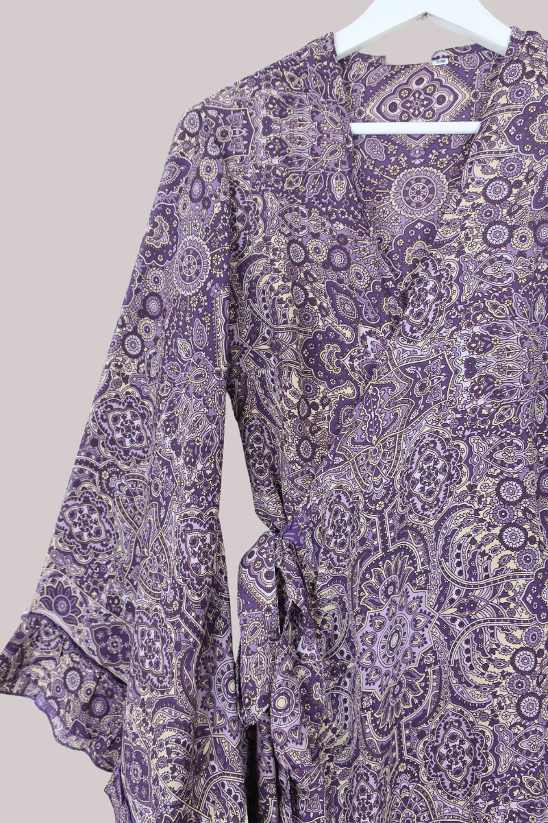 Venus Mini Wrap Dress in Joplin Purple Mandala