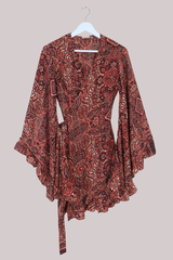 Venus Mini Wrap Dress in Bowie Red Mandala