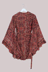 Venus Mini Wrap Dress in Bowie Red Mandala