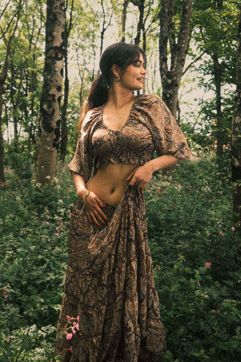 Maisie Maxi Skirt in Fitzgerald Bronze Mandala Paisley