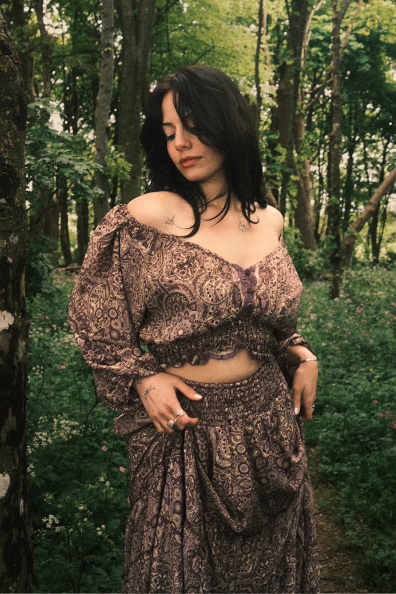 Libra Crop Top in Joplin Purple Mandala