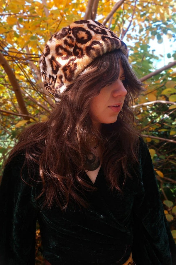 Anastasia Faux Fur Hat in Leopard Print by all about audrey