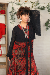 Venus Wrap Top in Nightshade Black Lace