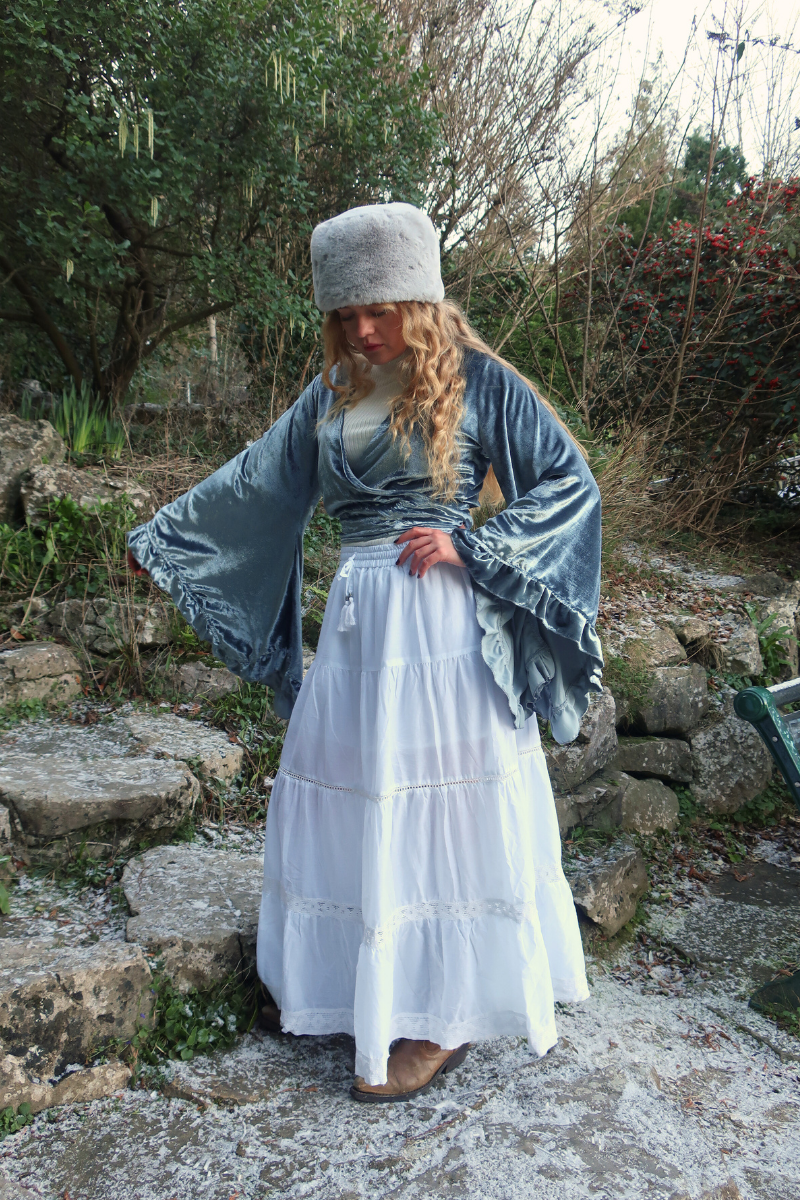 Pisces Crochet Skirt in Diary White