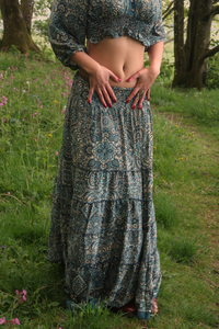 Maisie Maxi Skirt in Simone Blue Mandala