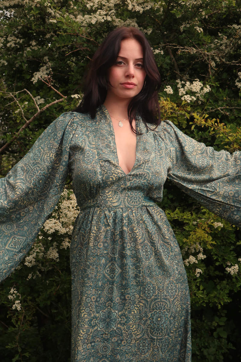 Stevie Maxi Dress in Simone Blue Mandala