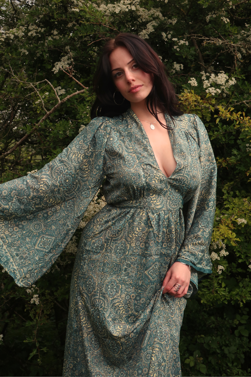 Stevie Maxi Dress in Simone Blue Mandala