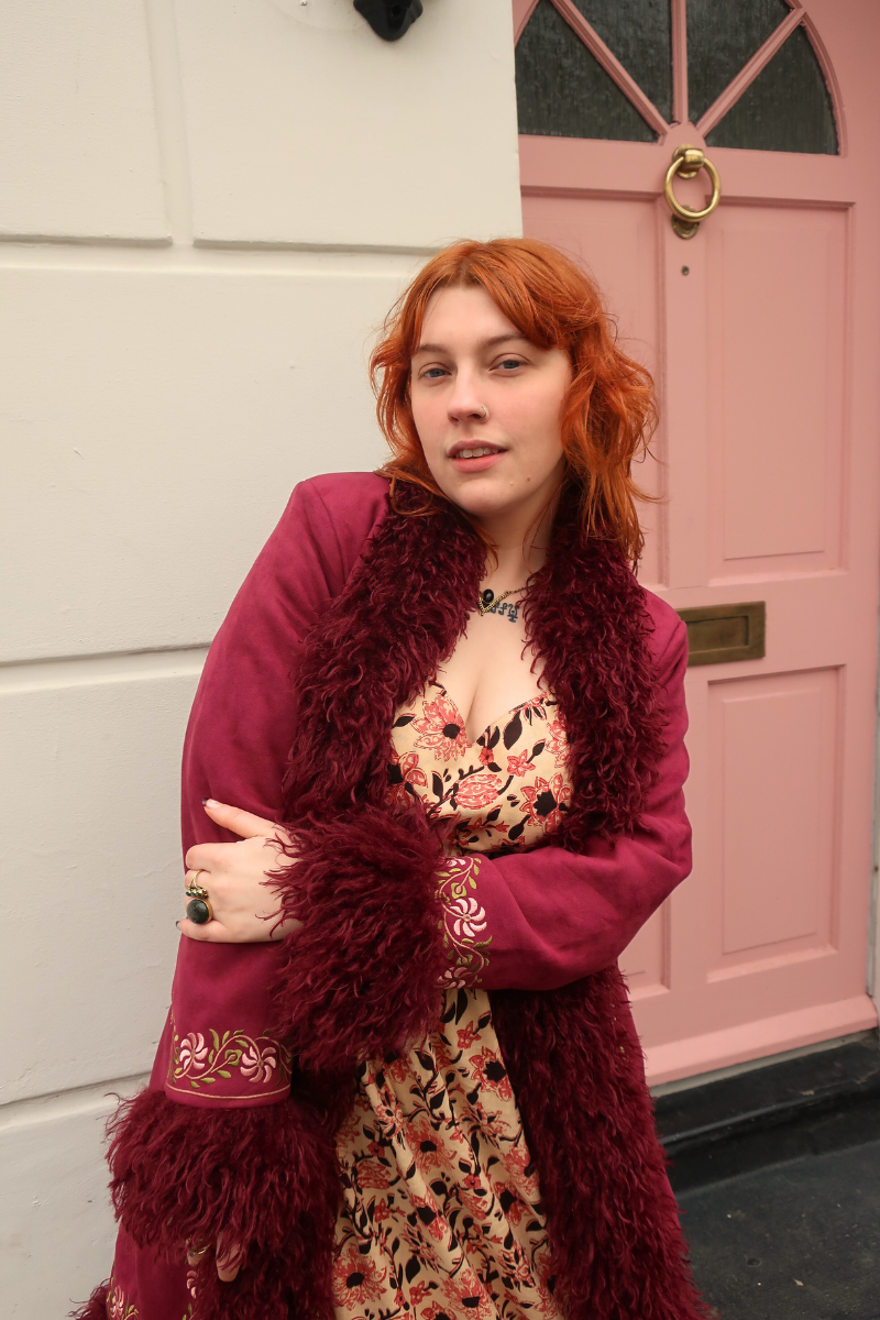 Fleetwood Embroidered Penny Lane Coat in Tango in the Night Burgundy