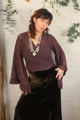 Venus Wrap Top in Truffle Brown Lace