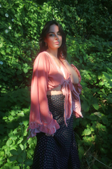 Khroma Venus Wrap Top in Dusty Pink Velvet