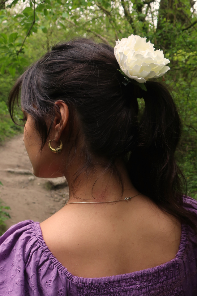 Milk White Flower Barrette
