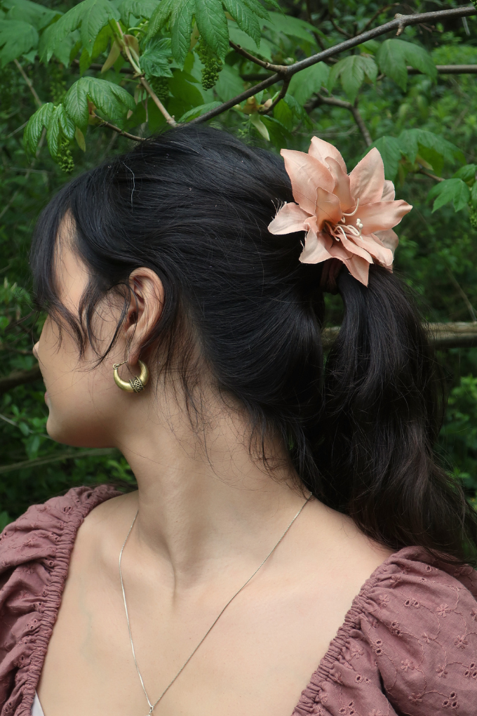 Apricot Lily Flower Barrette