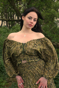 Libra Crop Top in Coltrane Green Mandala