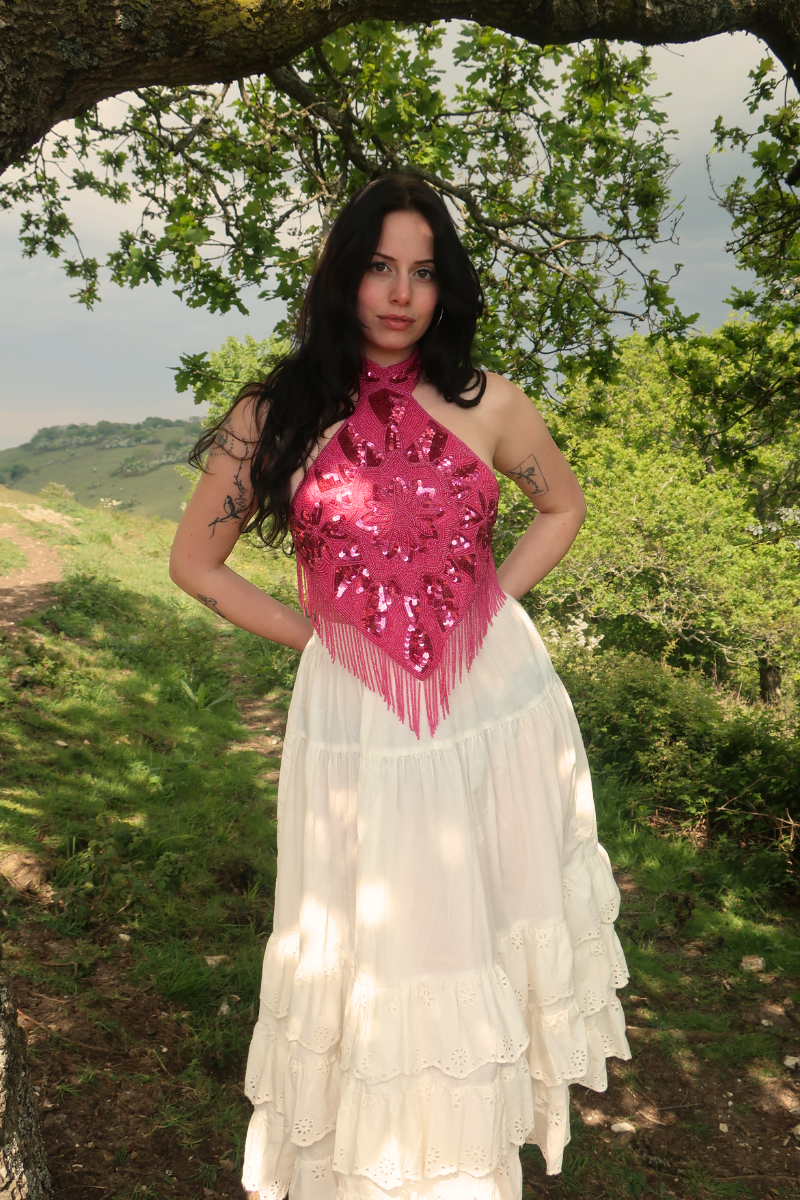 Wendy Broderie Anglaise Skirt in Diary White