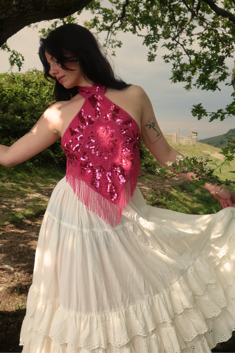 Wendy Broderie Anglaise Skirt in Diary White