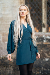 Khroma Lola Mini Dress in Dragonfly Blue by All About Audrey