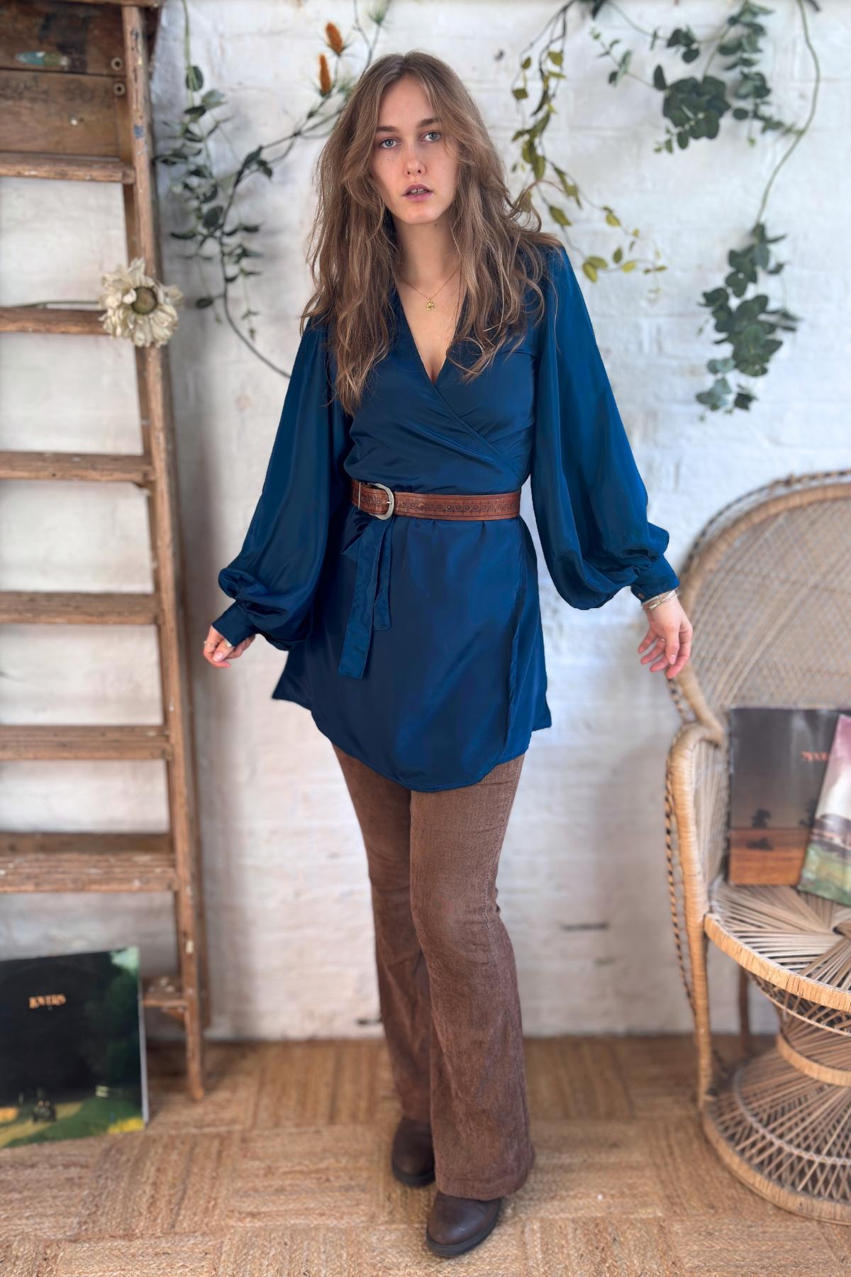blue dragonfly dress Dragonfly Lace-up Back Midi Dress Blue
