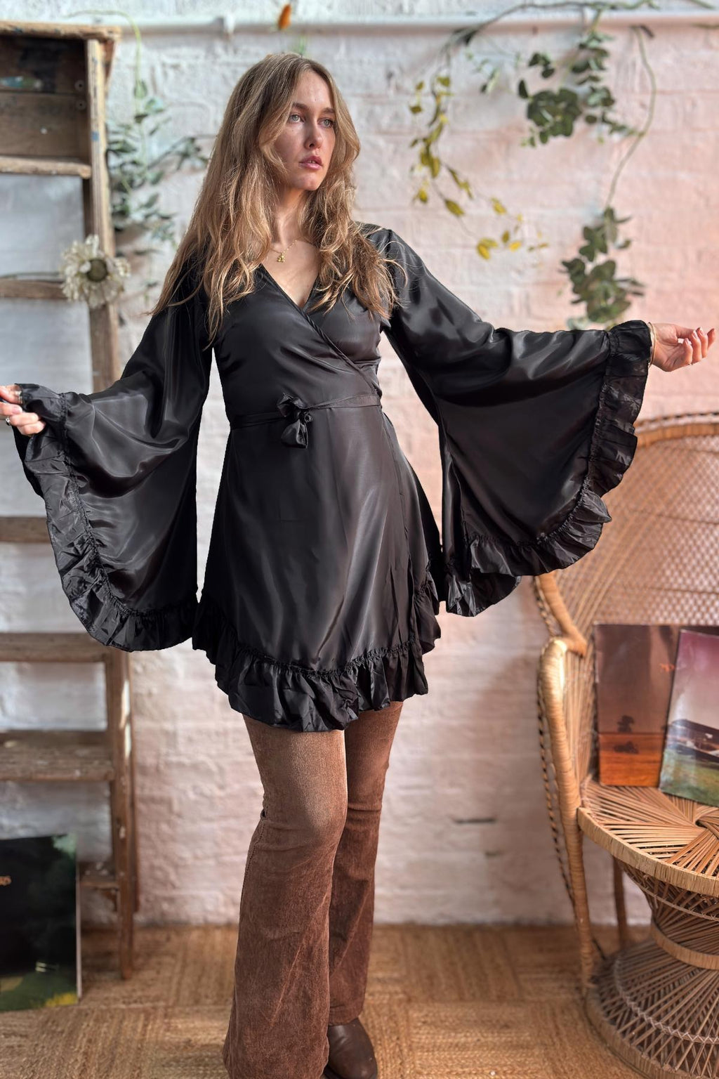 Khroma Venus Mini Wrap Dress in Vampy Black