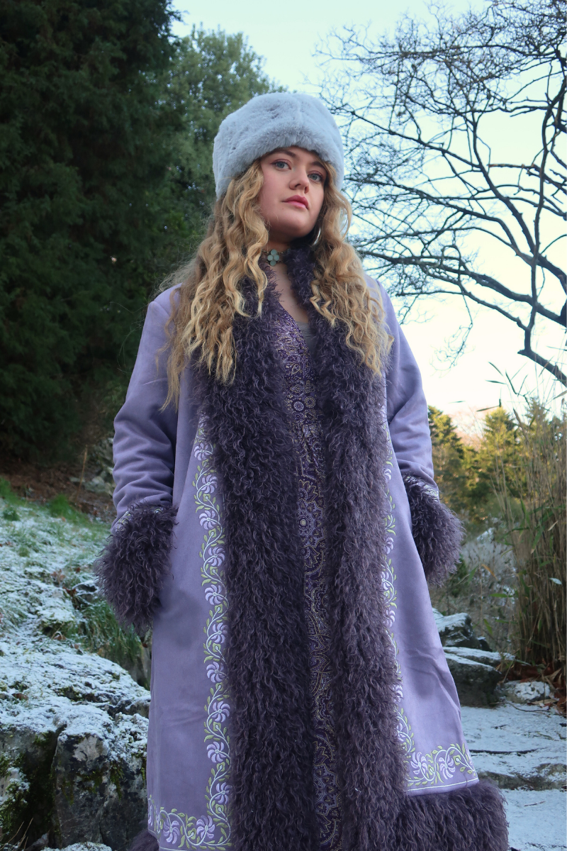 Fleetwood Embroidered Penny Lane Coat in Silver Springs Lilac