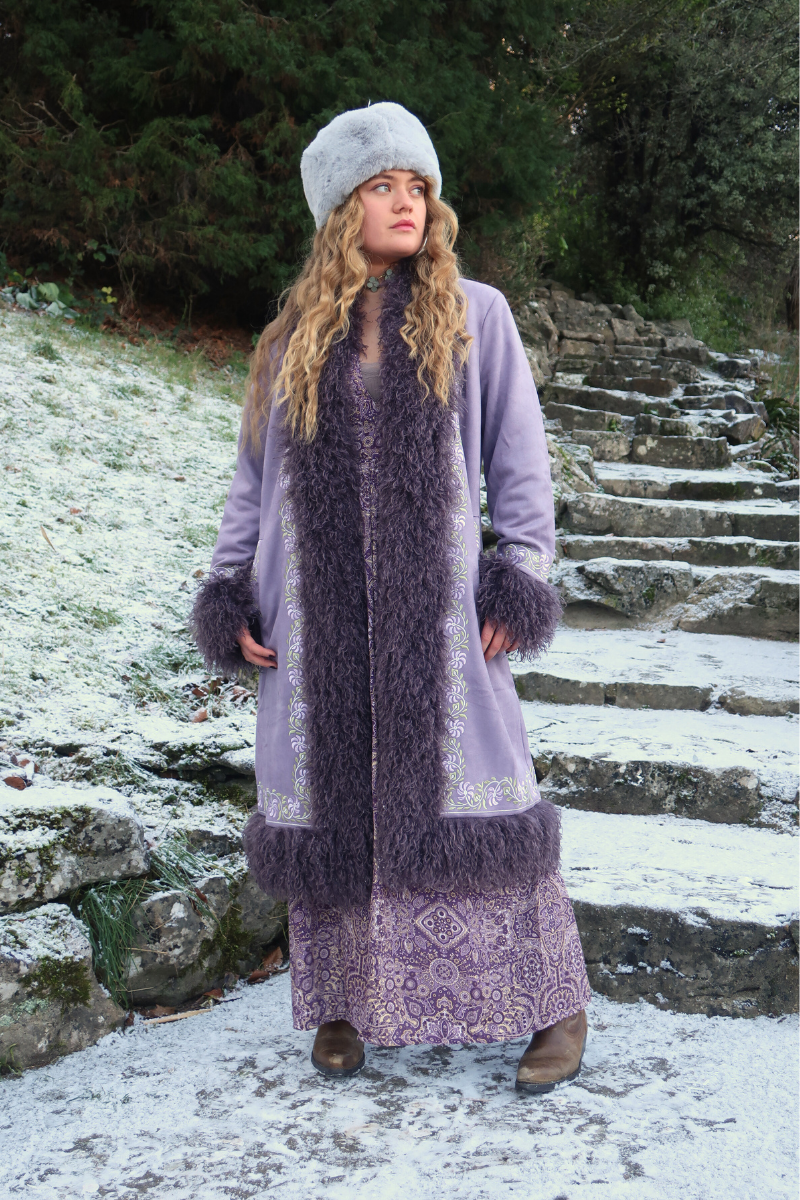 Fleetwood Embroidered Penny Lane Coat in Silver Springs Lilac
