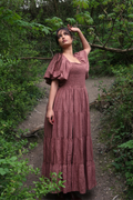 Charlotte Maxi Dress in Journal Brown Broderie Anglaise