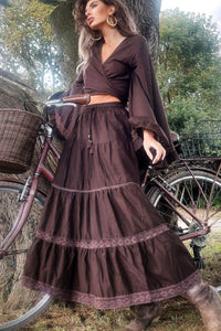 Pisces Crochet Skirt in Tuscan Brown by All About Audrey