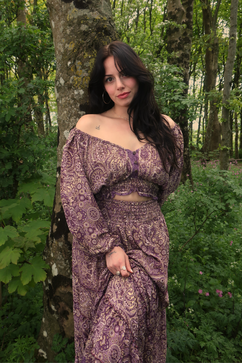 Libra Crop Top in Joplin Purple Mandala
