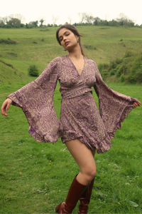 Venus Mini Wrap Dress in Joplin Purple Mandala
