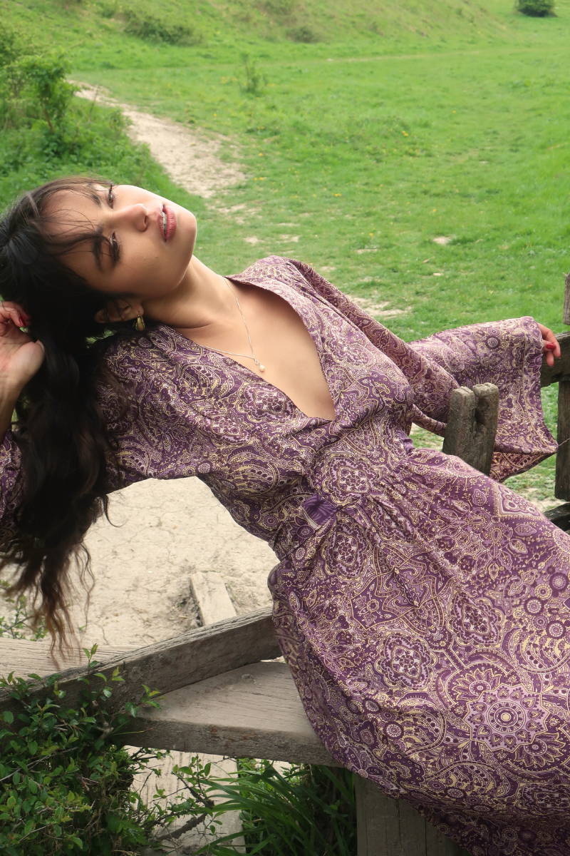 Stevie Maxi Dress in Joplin Purple Mandala
