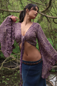Venus Wrap Top in Joplin Purple Mandala