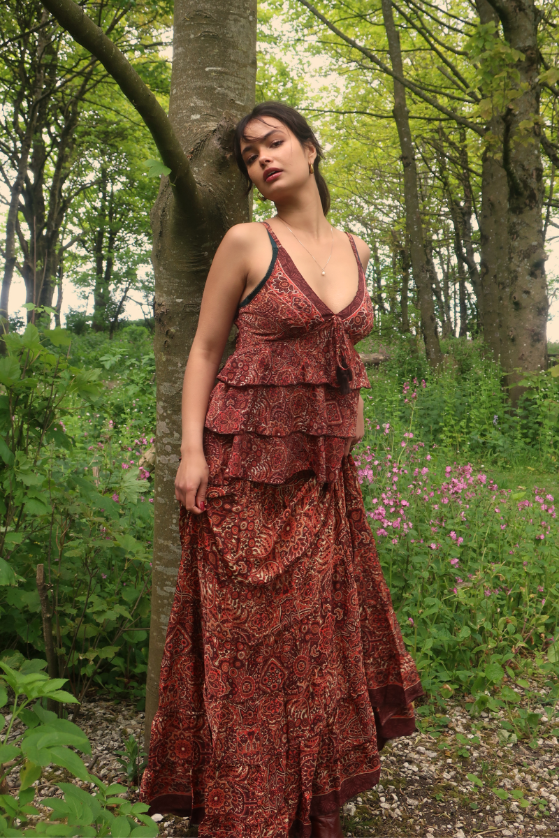 Maisie Maxi Skirt in Bowie Red Mandala