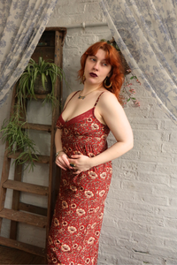 Isobel Maxi Dress in Poppy Red Block Print Floral