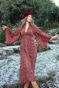 Stevie Maxi Dress in Bowie Red Mandala