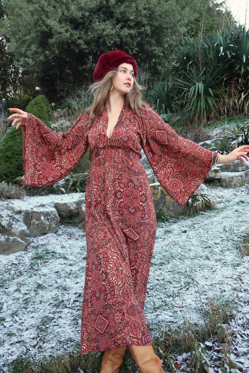 Stevie Maxi Dress in Bowie Red Mandala