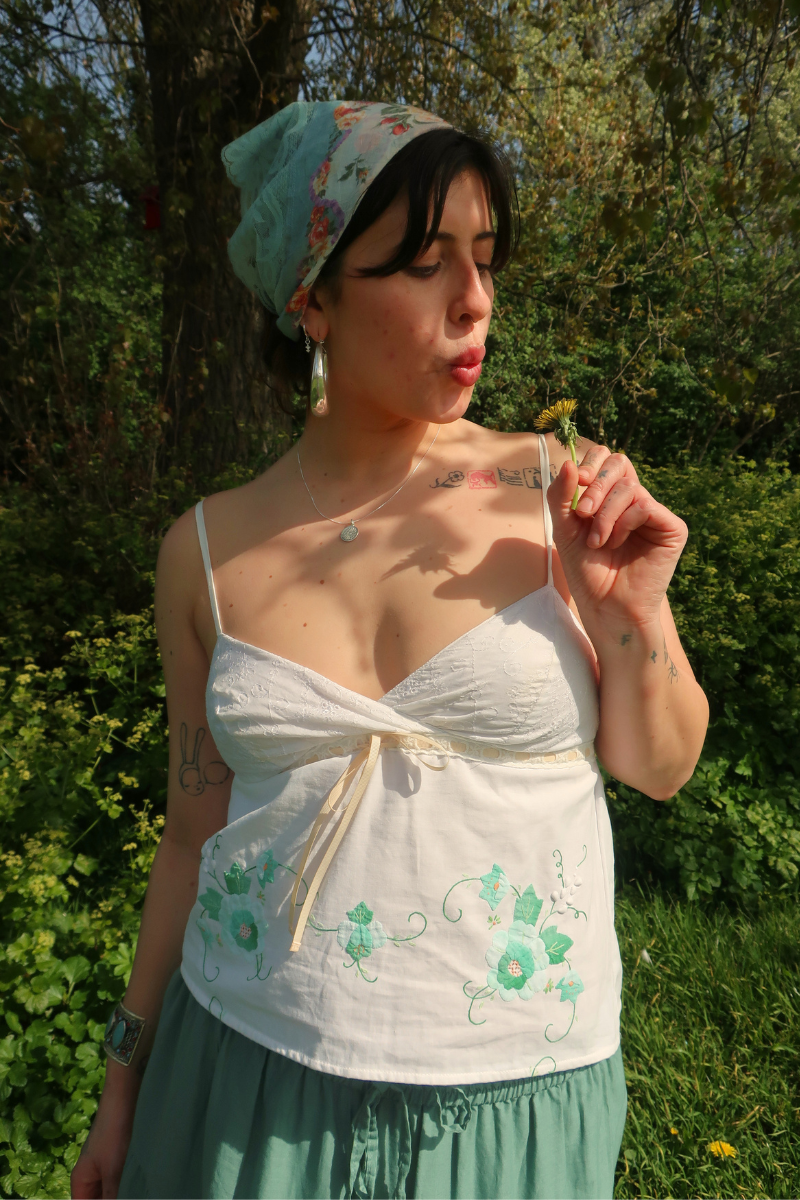 Vintage Lace Scarf in Amalfi Blue Roses