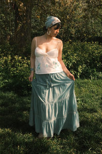 Pisces Crochet Skirt in Sicilian Blue