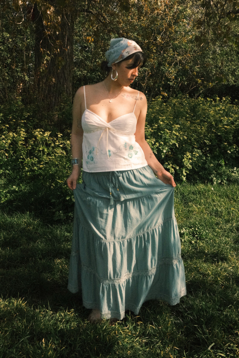 Pisces Crochet Skirt in Sicilian Blue