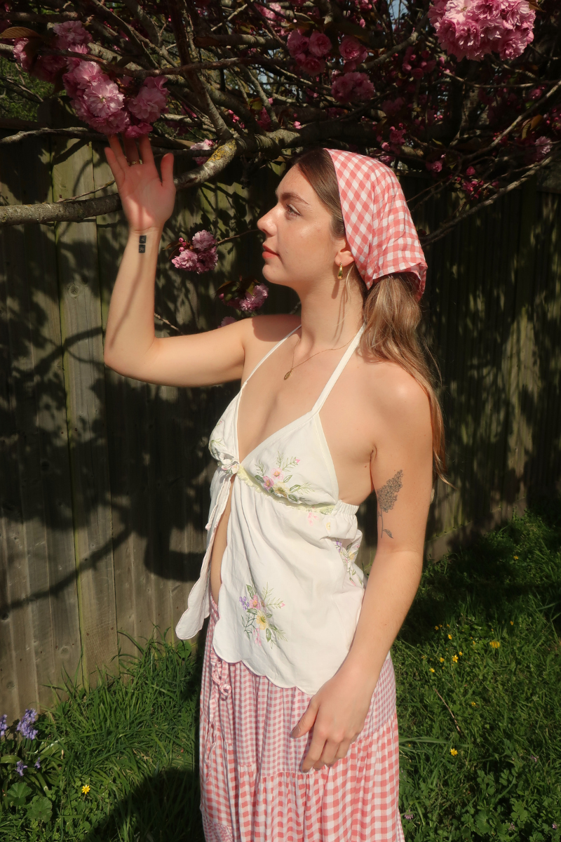 Sally Bandana in Strawberry Pink Gingham