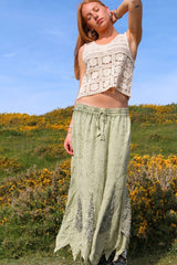Pixie Maxi Skirt in Dusty Sage - Free Size