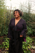 Venus Wrap Top in Nightshade Black Lace